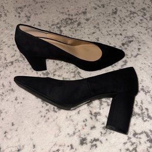 H&M Black Suede Block Heels, size 41